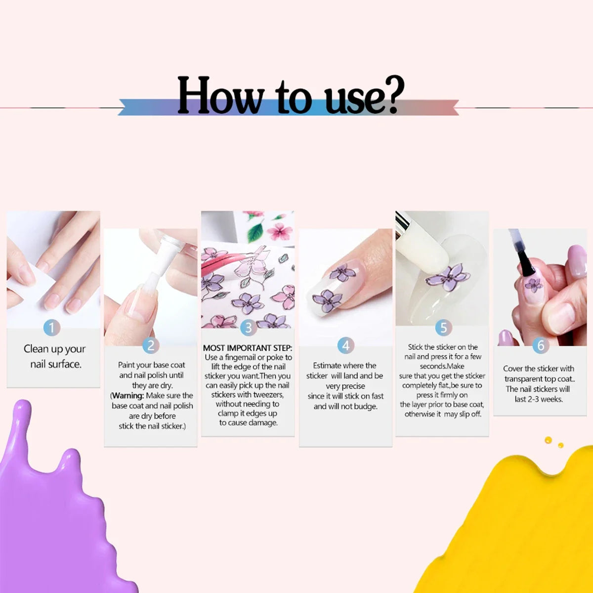 French Nail Art Sticker Crescent Smile Line French Pattern V-shaped Nail Decoration Decals