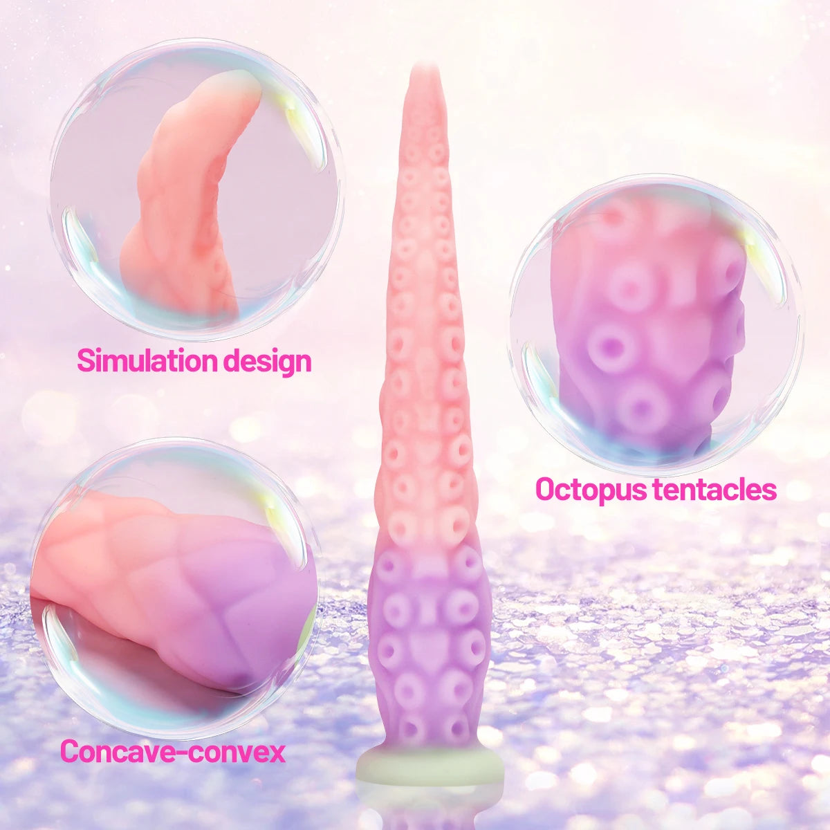 Liquid Silicone Long Anal Plug Octopus Tentacles Adult Sex Toy Clitoris Anus Stimulation Powerful Suction Cups To Free up Hands.
