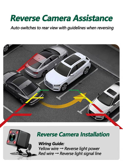 Dashcam 4 Channels WiFi Car DVR Dashboard Cameras for Car Way Back Box Parking Mode 24H Front and Rear Interior 360 Dash Cam