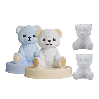 DIY crystal resin drop mold for three-dimensional teddy bear smile sitting bear display stand fragrance wax resin drop mold orna