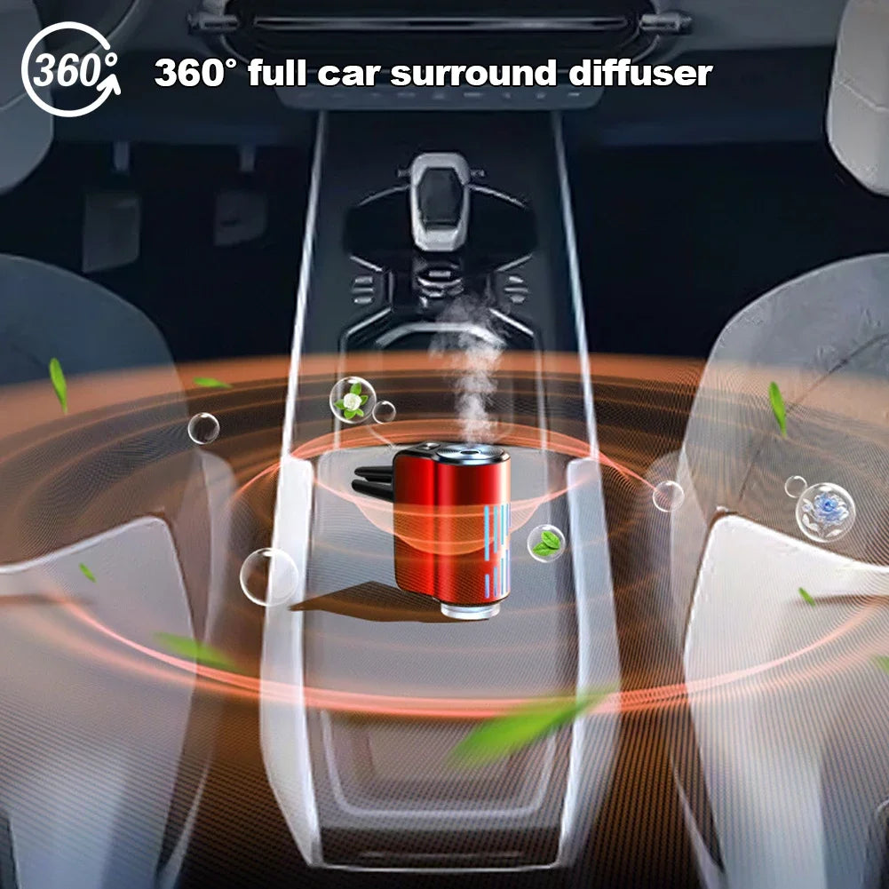 New Car Air Vent Aroma Humidifier Air Diffuser With Atmosphere Light Electric Air Freshener Car Fragrance For Removing Odors