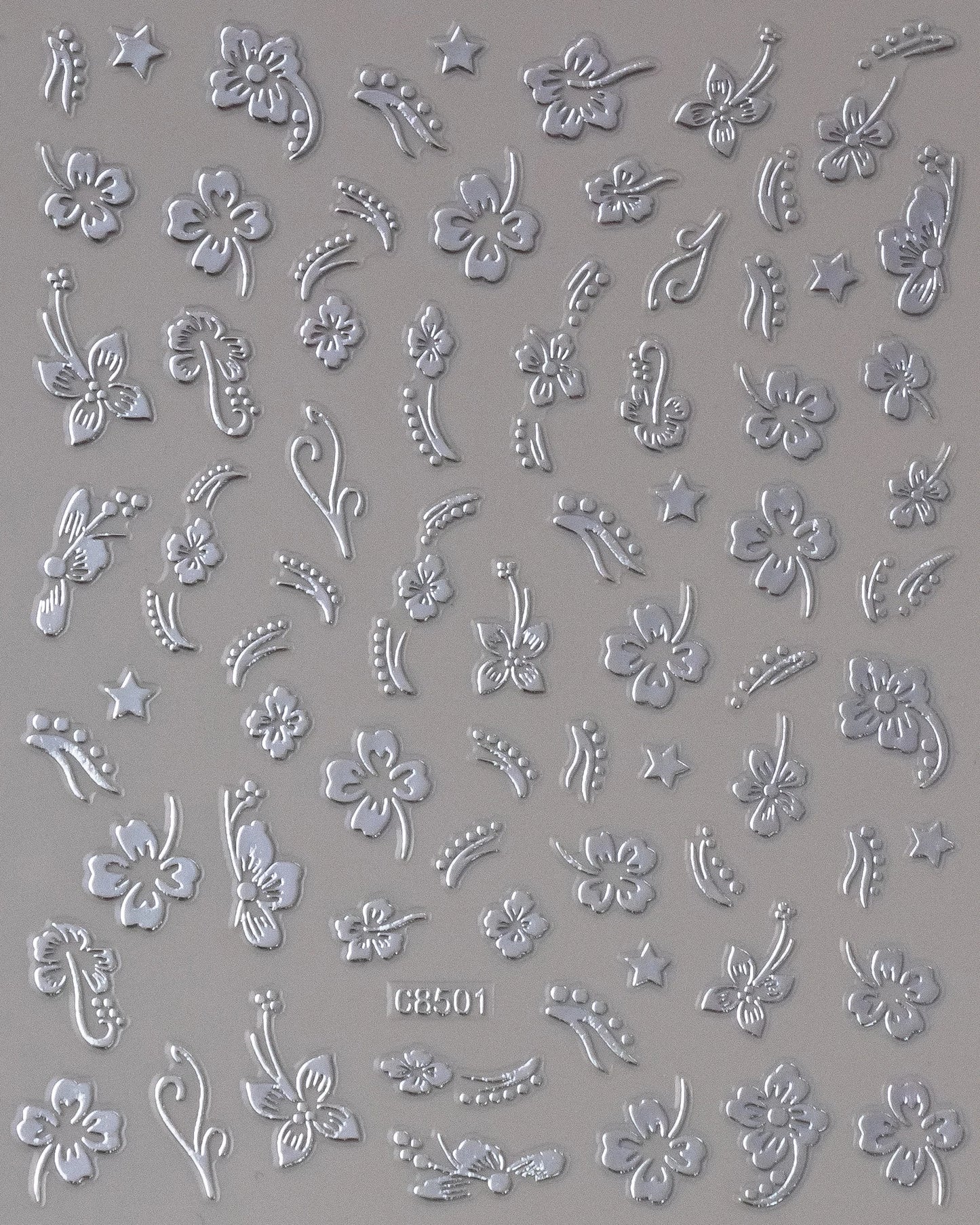 5D Hibiscus Flower Nail Embossed Sticker Acrylic Pink White Gold Petal Leaf Adhesive Decal Butterfly Dragon Floral Elegant Decor
