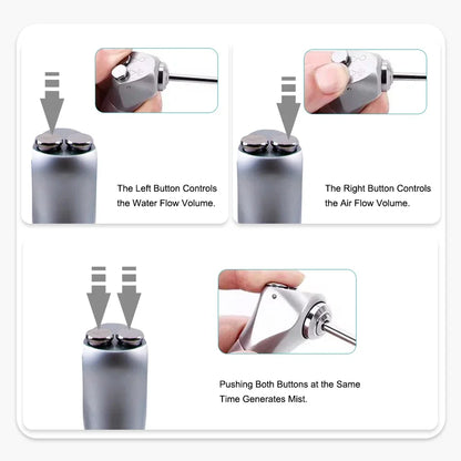 ELIJAH Dental Air Water Spray Gun Triple 3 Way Syringe Handpiece with 2 Nozzles Tips Tubes For Dental Lab Silvery Available