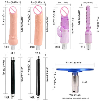 FREDORCH Sex Machines More Attachment Masturbating Pumping Sex Gun Adjustable with Dildo Couples Sex Toy Love Machine for Couple
