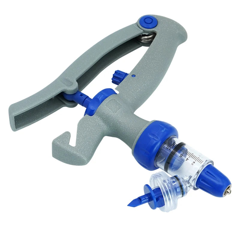 1-10Ml Automatic Veterinary Continuous Syringe / 10Pcs Needles Adjustable Animal Vaccine Injection Livestock Pig Cattle Sheep