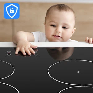 KICHPOWER 60 cm glass 4 plates Touch control, 9 power levels ceramic hob