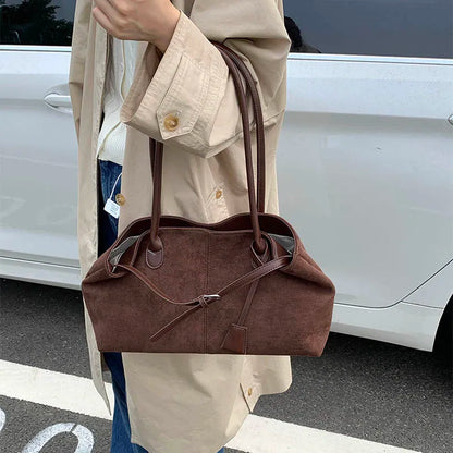 LEFTSIDE Women's PU Leather Shoulder Bag 2025 Winter New Fashion Retro Underarm Bag Luxury Brand Designer Handbags Tote Bags
