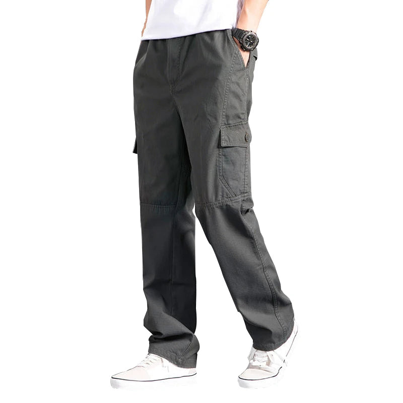 Men's Cargo Pants Loose Straight Pants Plus Size Clothing Work Wear Korean Japanese Joggers Homme Sports Cotton Casual Trousers