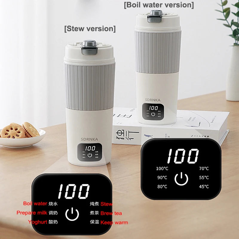 650ml Portable Electric Kettle Travel Boil Water Cup Thermo Pot Smart Teapot Temperature Adjustment Kettle With LED Display