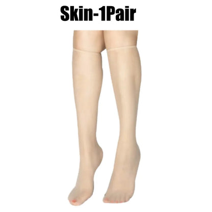 Summer Ultra-Thin Korean Style Invisible Thigh-High Socks Nude Seamless Mid-Calf Short Socks for Women Anti-Snag Sheer Stockings