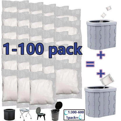 [No Need to Open the Portable | Stool Absorbent] 1-100 Pieces of Portable Fast Absorbing Stool Powder | Poo Powder Poo Gel