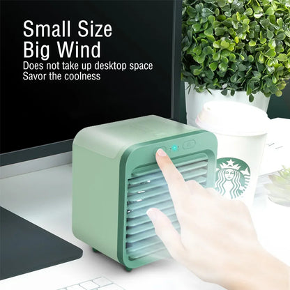 New Portable USB Chargeable Mini 3 Gear Air Conditioner Cooler Fan Air Conditioner Air Cooling Fan Office Desktop Fan