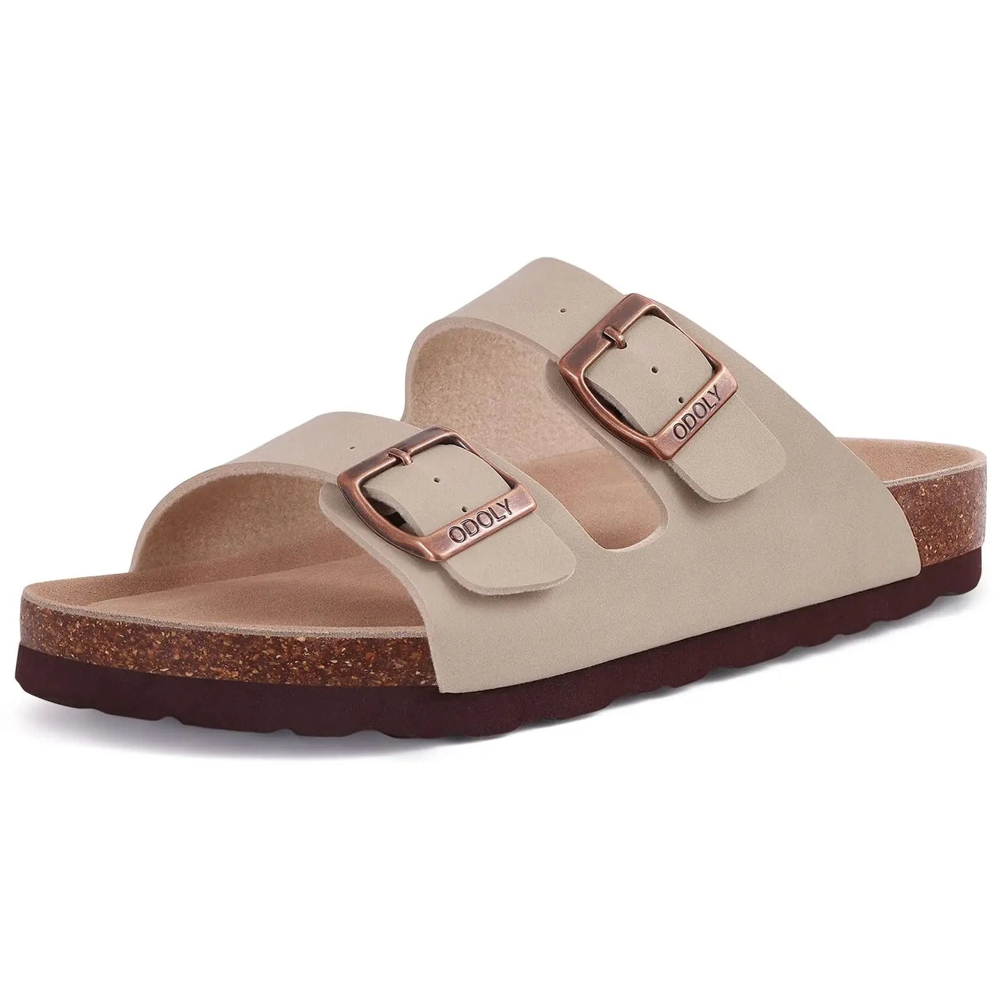 Shevalues New Fashion Cork Sandals Women Classic Cork Suede Footbed Slippers Female Summer Beach Sandals With Adjustable Buckle