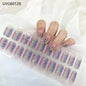 16/20/22Tips Semi-Cured Gel Nail Wraps Full Cover Manicure DIY Waterproof Long Lasting Gel Nail Stickers set for UV Lamp Need