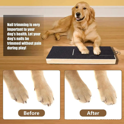 Dog Nail Scratch Board With Stand Wooden Pull-out Dog Scratching Post With Treat Box Pet Durable Dog Paw Repair Board For dog