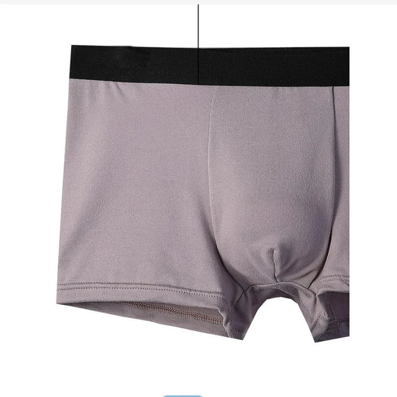 4Pcs Men Boxer Black Mens Panties Underwears Breathable Sexy Male Boxer Solid Underpants Comfortable Underwear Men's Boxers