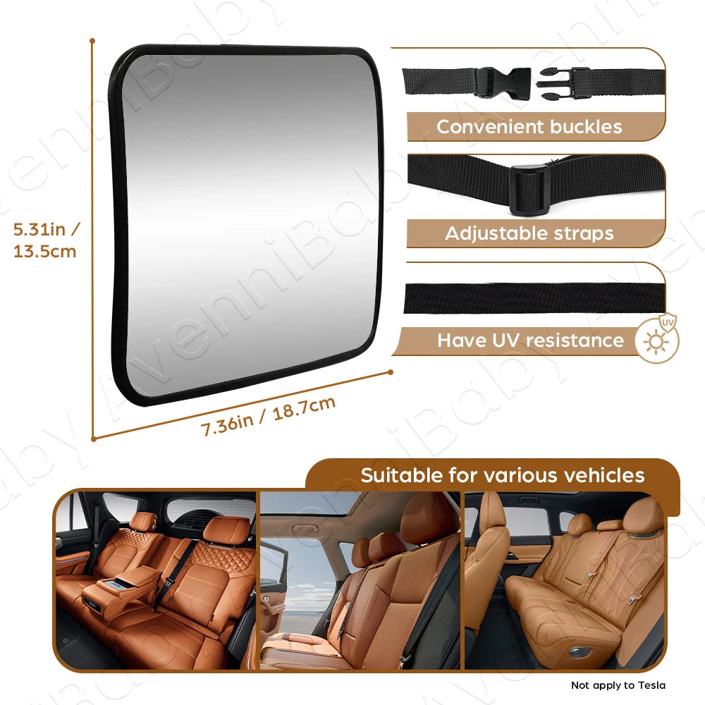 1pc Shatterproof Baby Car Mirror Car Safety Seat Rearview Mirror, Easy Install, Universal Fit