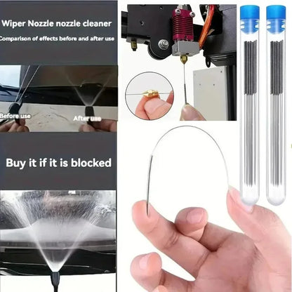 Stainless Steel Wiper Nozzle Cleaning Kit for Unclog Car Glass 3D Printer JetsGas Stoves Shower Heads Cleaning Needle Set