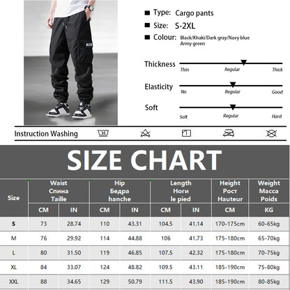 Men's Spring Autumn Street Work Pants Multi Pocket Casual Training Pants Jogging and Hiking Casual Trousers Men's Cargo Pants