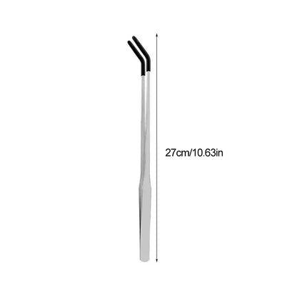 Stainless Steel Reptile Feeding Tongs with Rubber Tips - Straight & Curved Aquarium Pet Tweezers for Safe And Easy Feeding