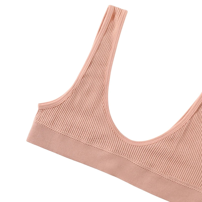 Women Push-Up Bra Small Cup Non-wire Bralette U-Neck Ribbed No-Pad Underwear Multiple Colors Crop Top Ladies Sexy Lingerie M-XL