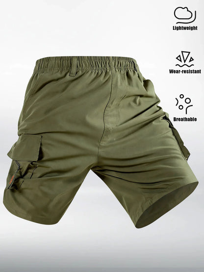 Monaco Flag Printed Cargo Shorts Summer Men's Tactical Shorts Casual Loose Multi-pockets Elastic Waist Work Jogging Short Pants