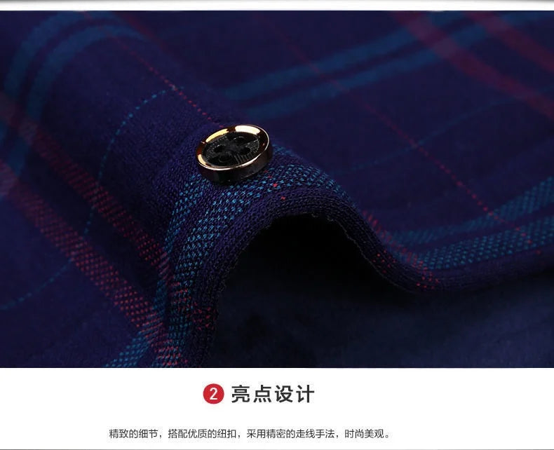 2025Men's Casual Warm Shirts Autumn Winter Long Sleeve Plaid Shirt Thick Warm Tops Men High Quality Soft Large Size Shirt Camisa