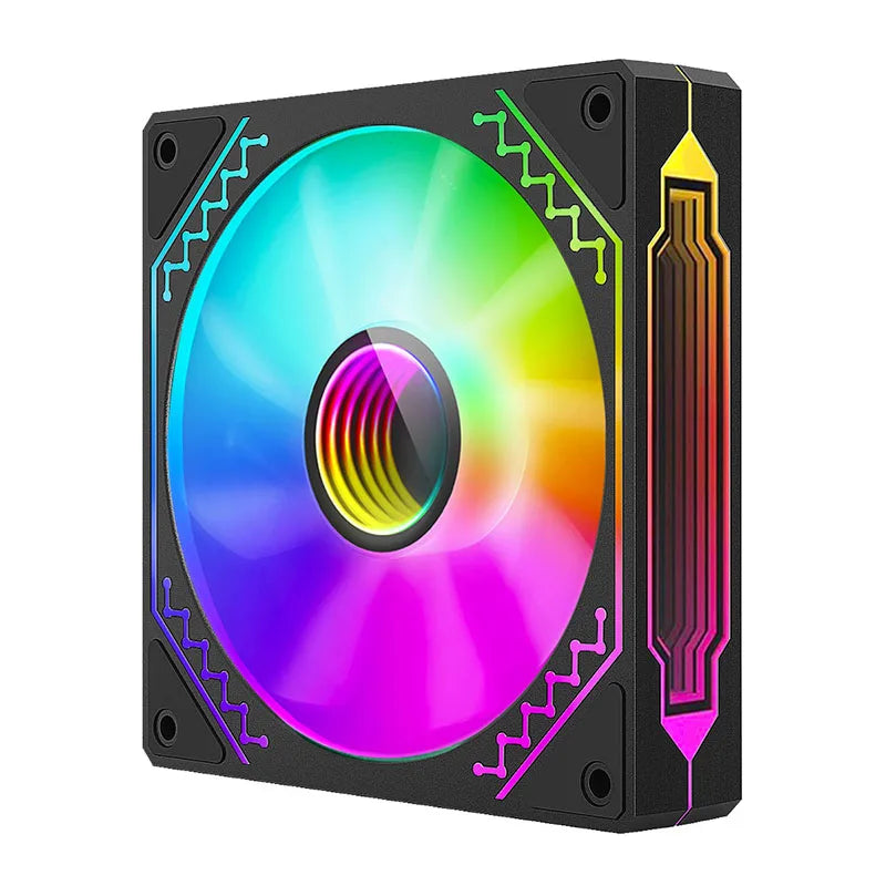 TEUCER Prism12025 PC Case Fan 120mm 5V 3Pin ARGB Cyclic Mirror Light Effect PWM 800 to 2000RPM Cooling Fan 3 Piece Set