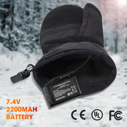 Heated Gloves For Winter 7.4V Rechargeable Battery Powered Electric Heating Hand Warmer Skiing Glove For Fishing Skiing Cycling