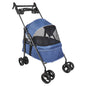 2-in-1 Folding Dog and Cat Stroller/Puppy Cart with Removable Bassinet, Pet Travel Stroller for Dogs Up to 10 kg, Steel, 50 x 70 x 95 cm