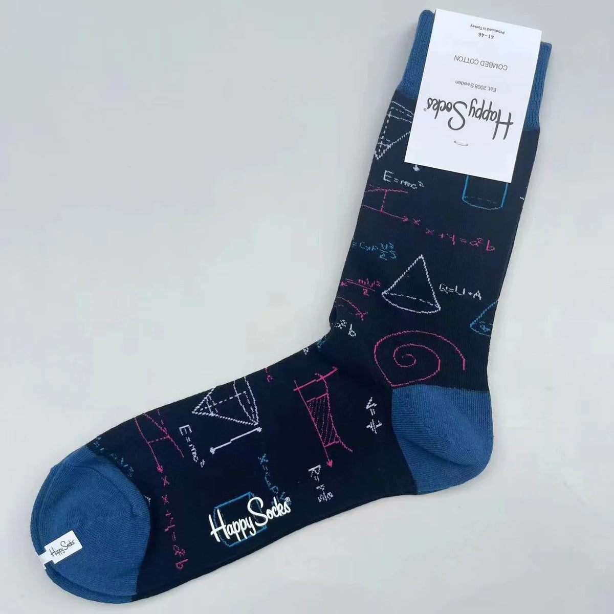 Happy Socks Men's Mid-tube Socks Four Seasons Pure Cotton Classic Socks SIZE 41-46