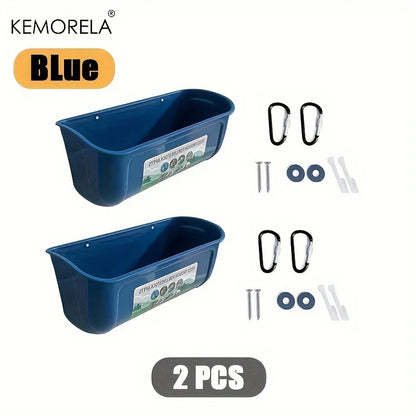 KEMORELA 2PCS Goat Feeder Hanging Duck And Chicken Feeder Small Pet Food Basin Fence Feed Trough Goose Drinking Trough With Clip