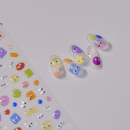 Line Flower Powder Blusher Love Heart High Quality Jelly Series Adhesive Nail Sticker Nail Art Decoration Decals Design T-2830