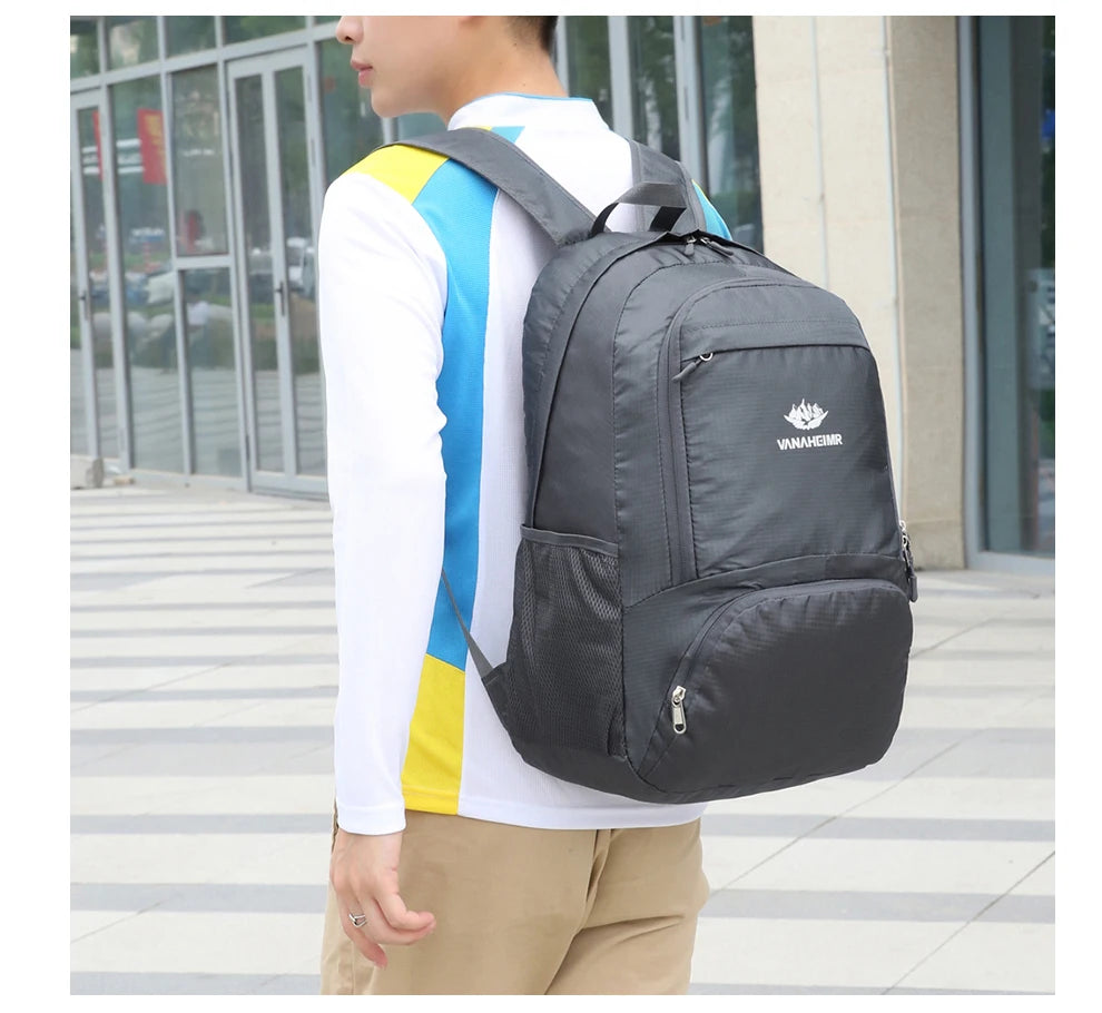 23L Packable Backpack Foldable Ultra Light Outdoor Duffle Bag Big Folding Knapsack Hiking Travel Rucksack Mountaineering Daypack