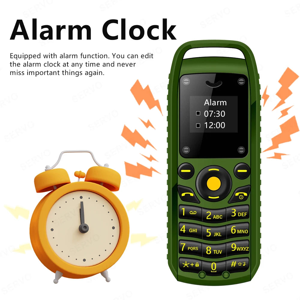 SERVO B25 Button Mini Mobile Phone 2 SIM Standby Bluetooth Dialing Surround Wear Blacklist Smallest Backup Cellphones for Sports