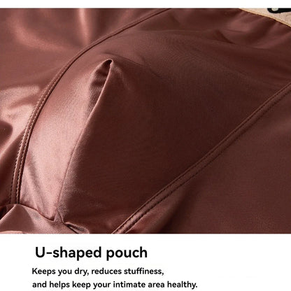 3PCS/Pack Luxury Satin-like Ice Silk Men's Panties Hygroscopic Breathable Double-layer Silk Crotch Boxer High Elastic Underpants
