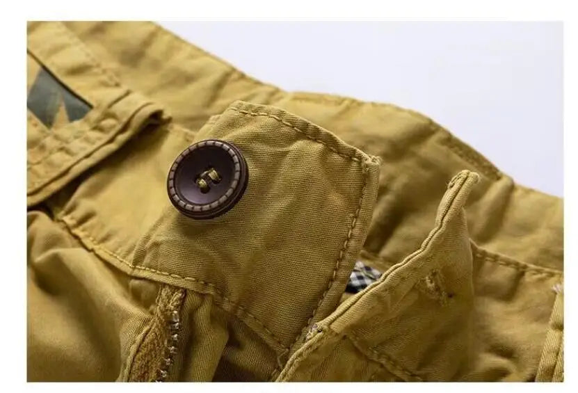Men Summer Cargo Shorts Casual Tool Shorts High Quality Man Summer Military Multi Pocket Pants Loose Cargo Pants No belts 38