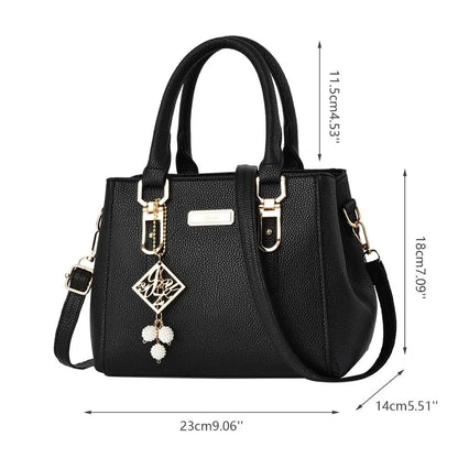 Trendy Leather Handbags Large Capacity Open Pocket Shoulder Bag Polyester Cotton Messenger Bag