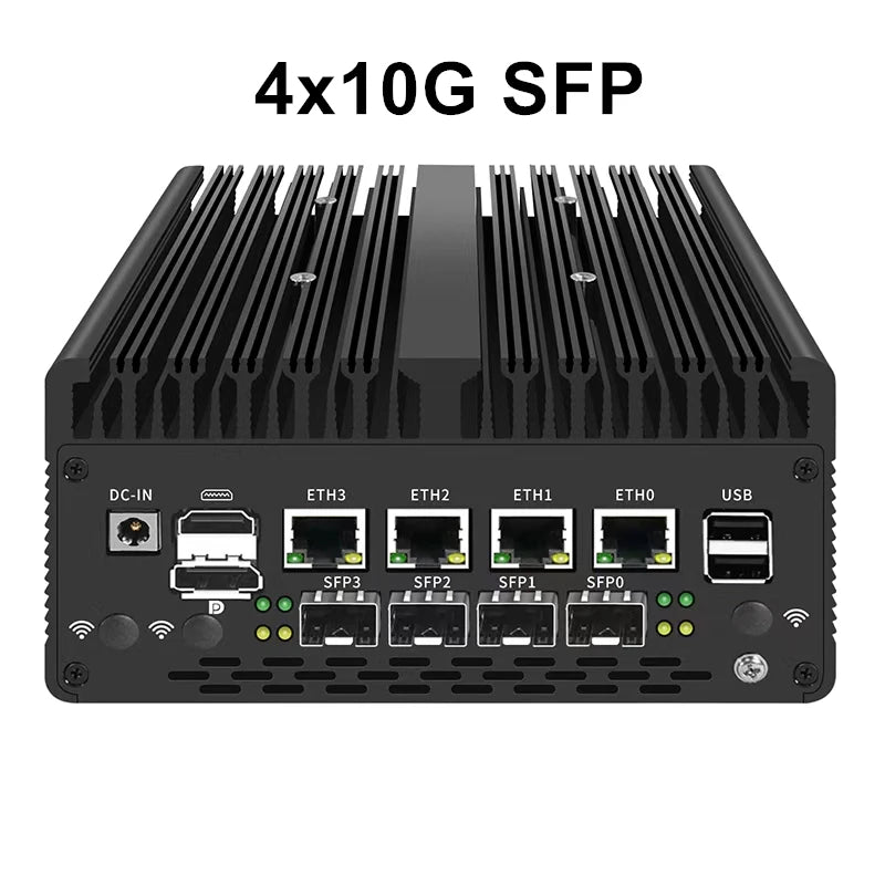 New Solid Firewall Appliance 12th Gen Intel Pentium Gold 8505 10G/1G SFP 4*2.5G RJ45 LAN 2*DDR5 NVMe Mini PC Proxmox ESXi Server