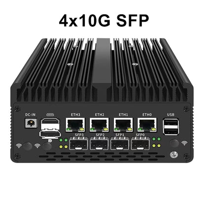 New Solid Firewall Appliance 12th Gen Intel Pentium Gold 8505 10G/1G SFP 4*2.5G RJ45 LAN 2*DDR5 NVMe Mini PC Proxmox ESXi Server