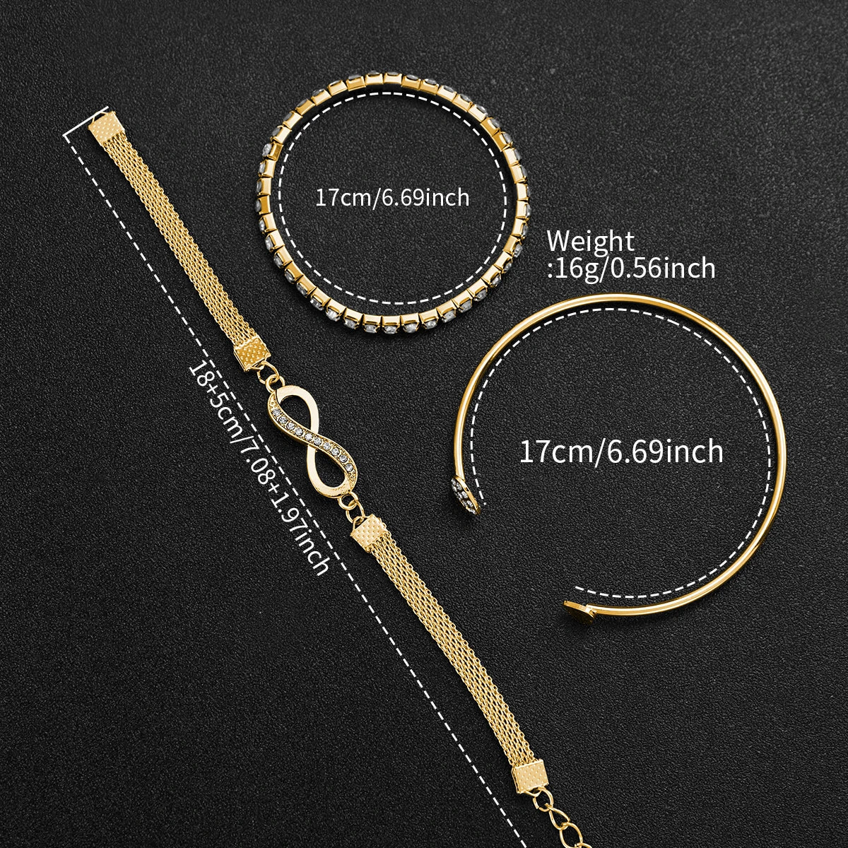 4PCS/Set Fashion Arabic Dial Women Watches Ladies Quartz Wristwatch Rhinestone Bracelets Set Reloj Mujer（Without Box）