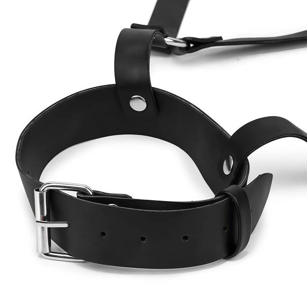 Gothic Leather Cat Mask Body Harness Set Women Erotic Bondage Lingerie BDSM Fetish Masquerade Cosplay Party Costume Accessories
