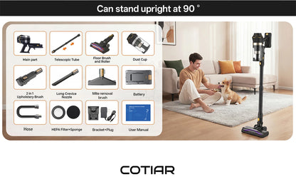 COTIAR V30 PRO 75kPa 800W Cordless Vacuum Cleaner Strong Suction 95 Mins Runtime Handheld Home Appliance Portable Removable Battery