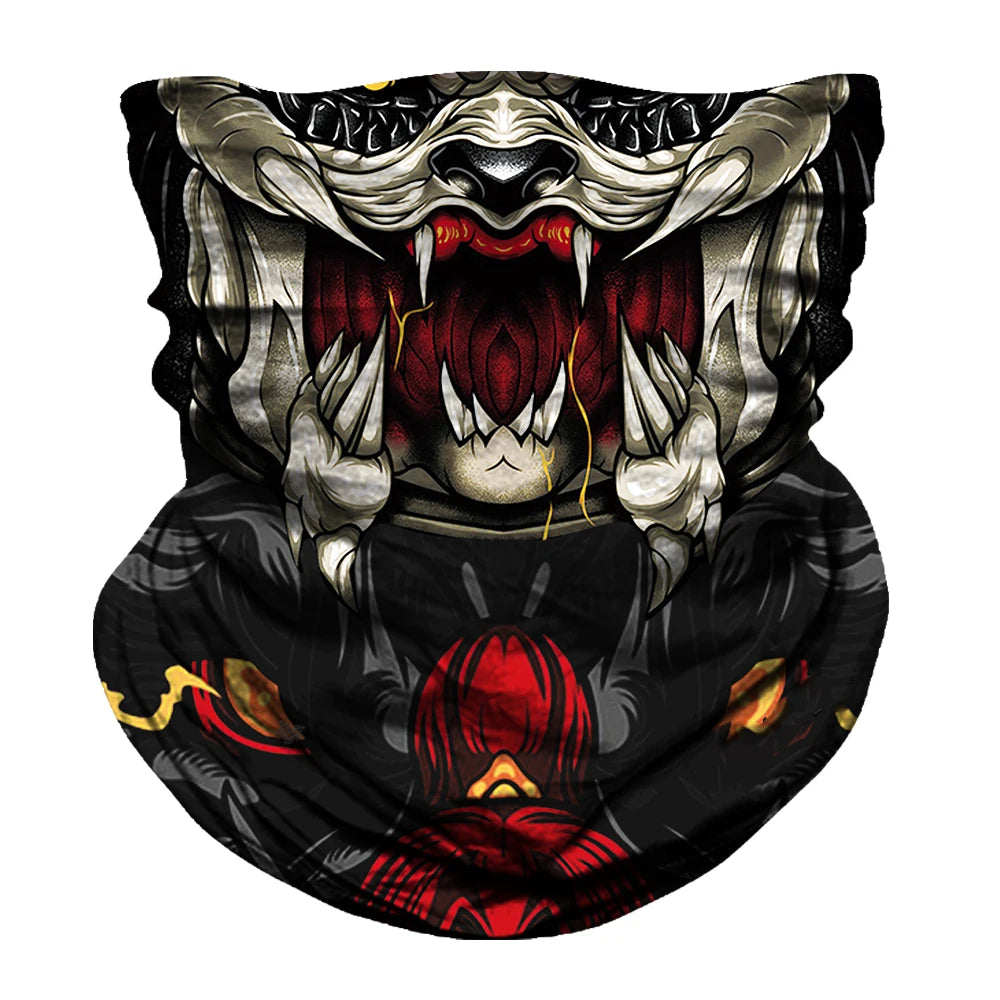 Seamless Snood Bandana Multifunctional Headwear Outdoor Sports Sun Protection Cycling Scarf Fishing Halloween Unisex Neck Mask