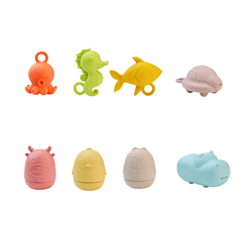 Baby Bath Toys Animal Silicone Cartoon Astronauts Play With Water Toys No BPA Swim Bathroom Baby Silicone Sprinkler Bathtub Toy
