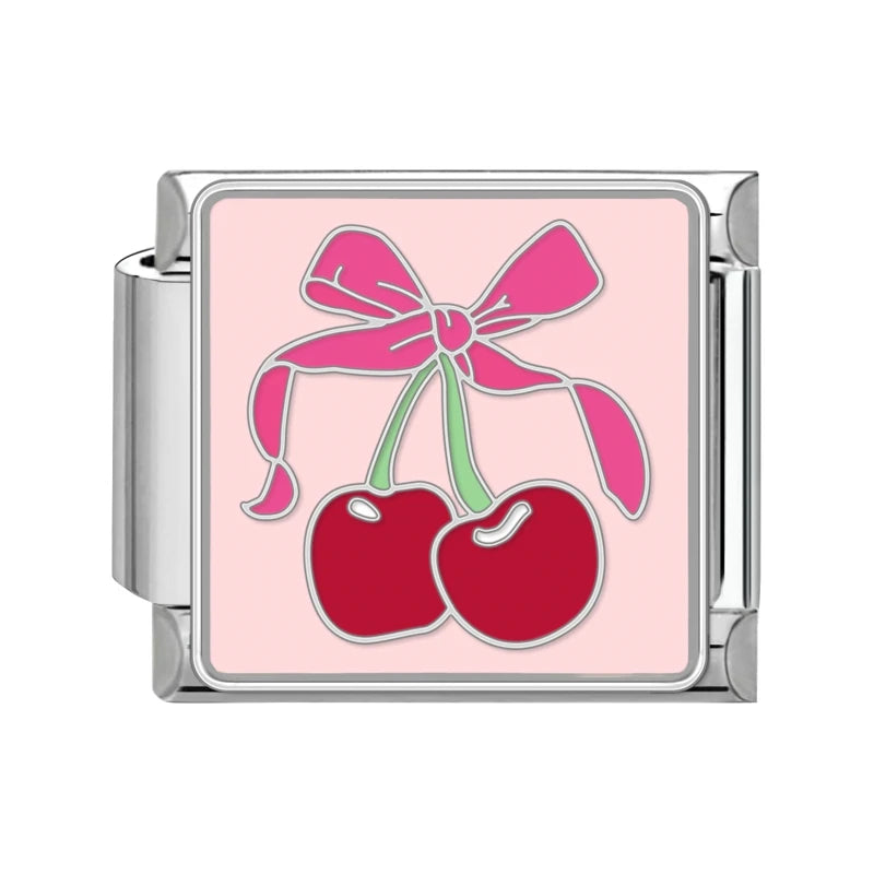Y2K Series Heart Flowers Cherry Ball Butterfly Italian Charm Links Fit 9mm Stainless Steel Bracelet DIY Making Jewelry Gifts