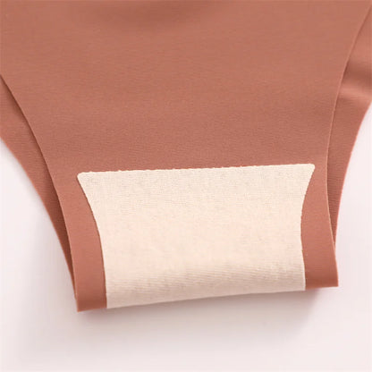 4PC Women Seamless Briefs Sexy V-Waist Underwear 10 Solid Colors Ice Silk No Trace Panties Female Breathable Intimates Lingerie