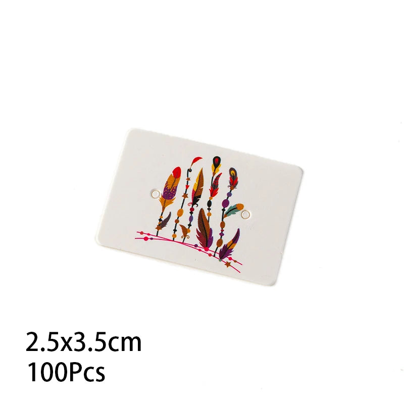 50/100Pcs 5x4cm Earring Cards Cardboard Labels DIY Jewelry Display Stand Holder Small Businesses Selling Packaging Supplies