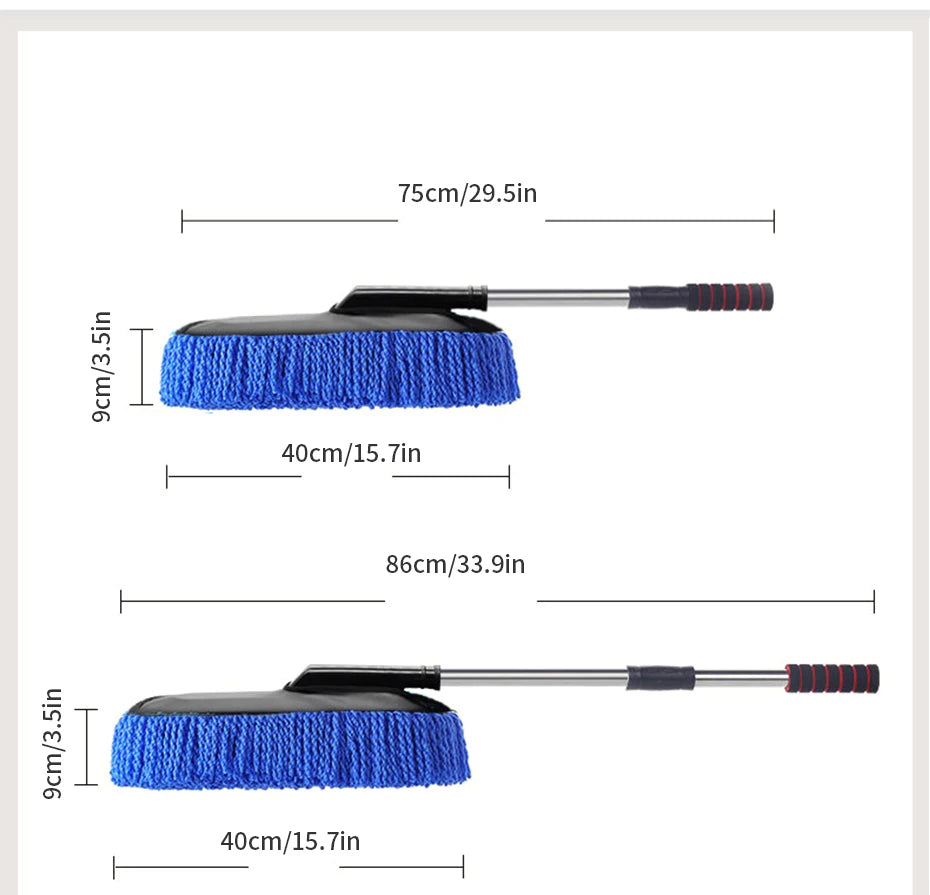 SEAMETAL Car Washing Mop Scalable Handle Dust Remover Wax Brush Microfiber Car Cleaning Kit Soft Hair Duster Brushes Wash Tool