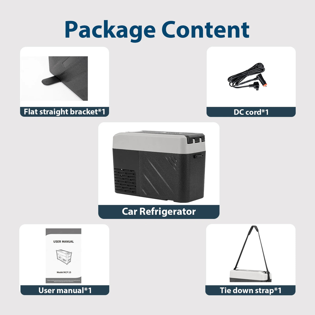 Alpicool KCF15 15L Compressor Cool Box Portable for Car, Truck, Compact Camping Fridge 12/24V DC Cool Box for Travel, Food & Dri
